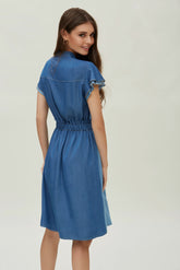 MAO COLLAR   TENCEL DRESS